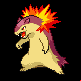 Typhlosion femelle shiny dans Diamant et Perle